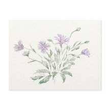 Postcard watercolor flowers