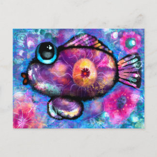 Postcard - Whimsical Abstract Fish Art Print