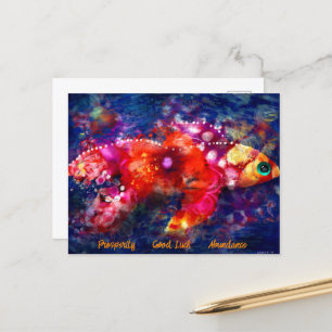 Postcard - Whimsical Abstract Goldfish Symbolism