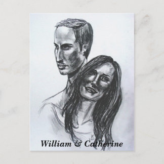 Postcard William & Catherine Wedding