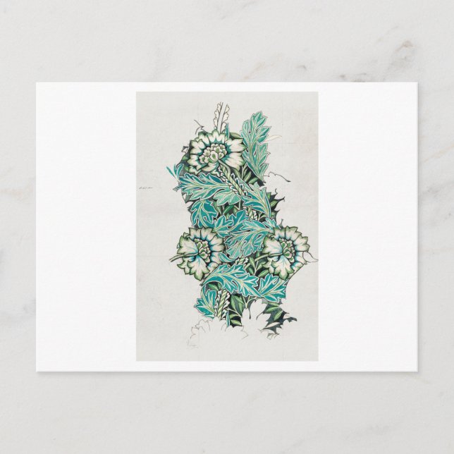 POSTCARD : WILLIAM MORRIS : ANEMONE WATERCOLOUR (Front)