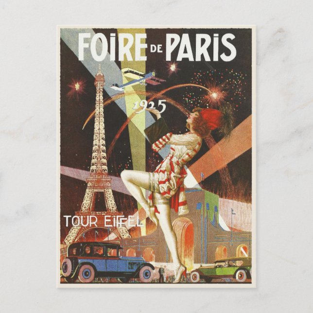 Postcard with 1920's Paris Art Deco Print (Front)