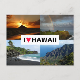 Postcard with a 4 photo Hawaii collage