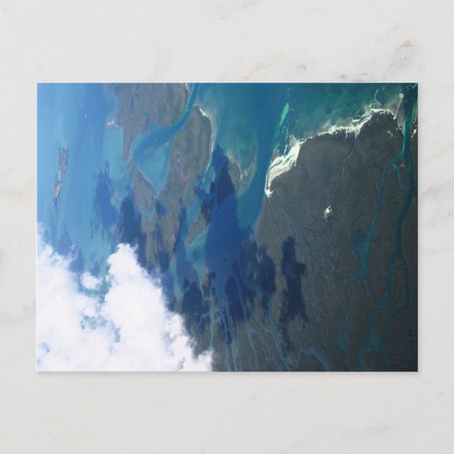Postcard with aerial view of island (Front)