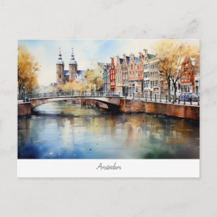 Postcard with Amsterdam, Netherlands