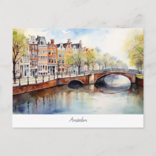 Postcard with Amsterdam, Netherlands