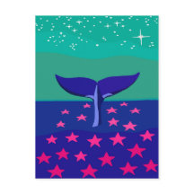 Postcard with beautiful picture of whale