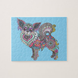 Postcard with Chihuahua design Jigsaw Puzzle