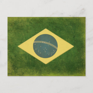 Postcard with Cool Brazilian Flag