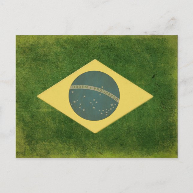 Postcard with Cool Brazilian Flag (Front)