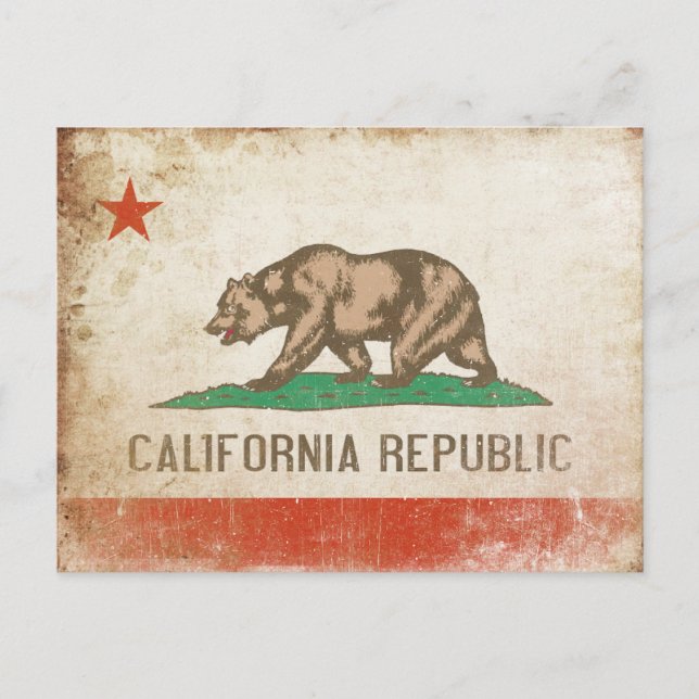 Postcard with Cool California Flag (Front)