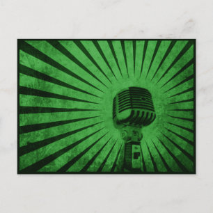 Postcard with Cool Vintage Microphone