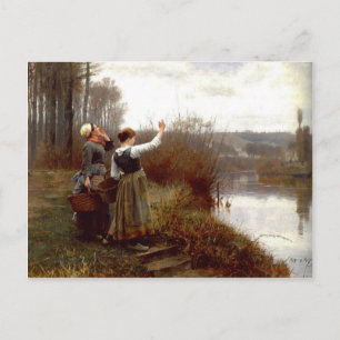 Postcard With Daniel Ridgway Knight Painting
