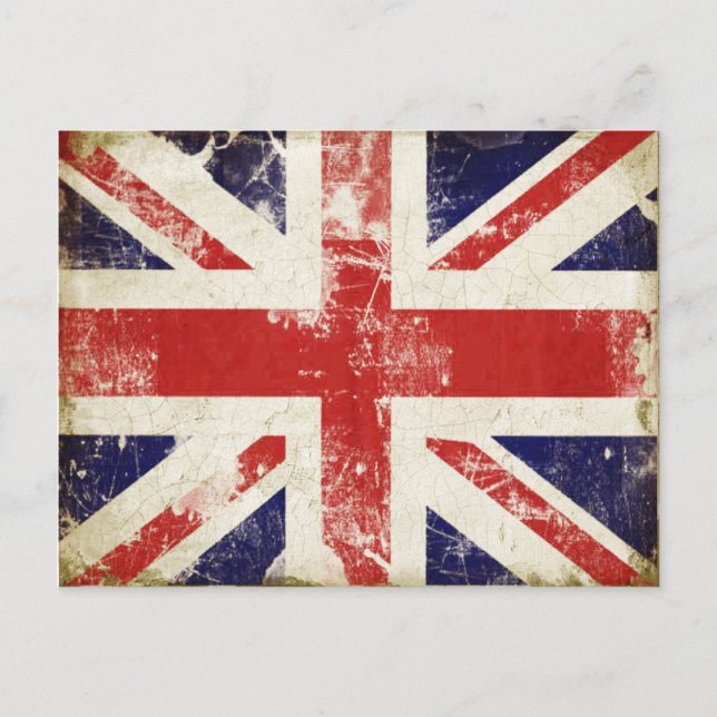 Postcard with Distressed Great Britain Flag (Front)