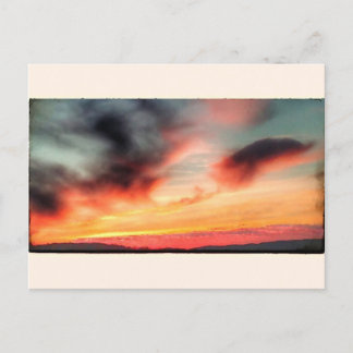 Postcard with dramatic Pennsylvania sunset image