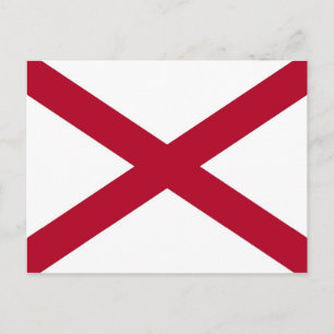 Postcard with Flag of Alabama State - USA