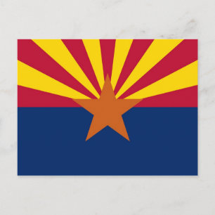 Postcard with Flag of Arizona State - USA