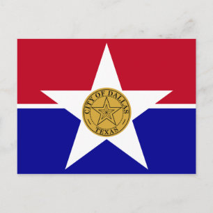 Postcard with Flag of Dallas, Texas, USA