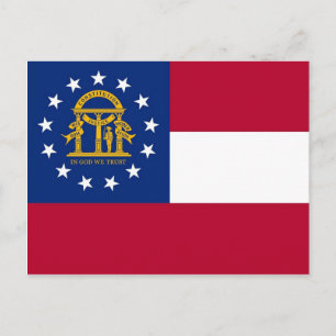 Postcard with Flag of Georgia State - USA