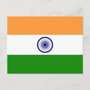 Postcard with Flag of India