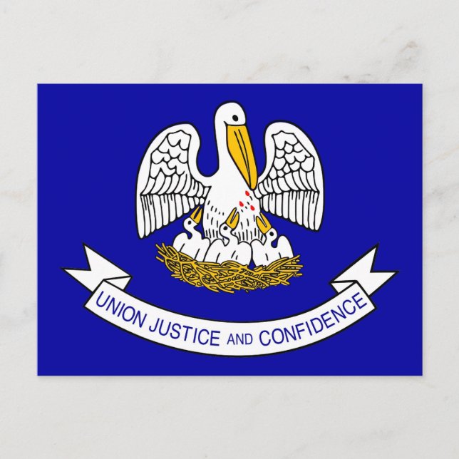 Postcard with Flag of Louisiana State - USA (Front)