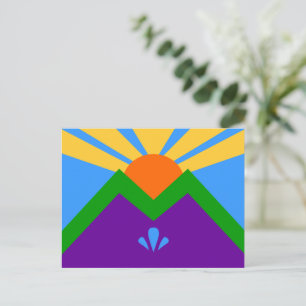 Postcard with Flag of Manitou Springs