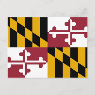 Postcard with Flag of Maryland State - USA