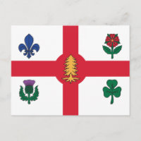 Postcard with Flag of Montreal, Canada