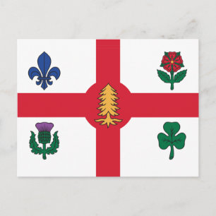 Postcard with Flag of Montreal, Canada