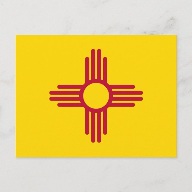 Postcard with Flag of New Mexico State - USA (Front)