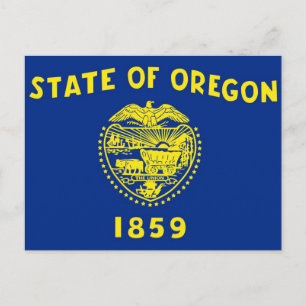 Postcard with Flag of Oregon State - USA