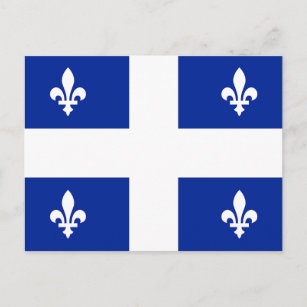 Postcard with Flag of Quebec, Canada