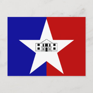 Postcard with Flag of San Antonio City, Texas, USA