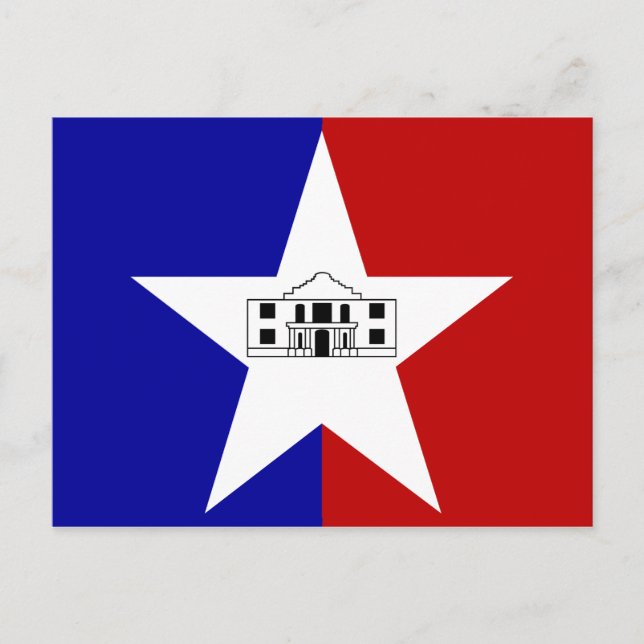 Postcard with Flag of San Antonio City, Texas, USA (Front)