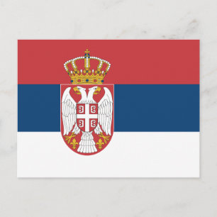 Postcard with Flag of Serbia