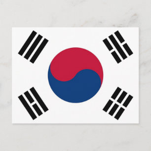 Postcard with Flag of South Korea