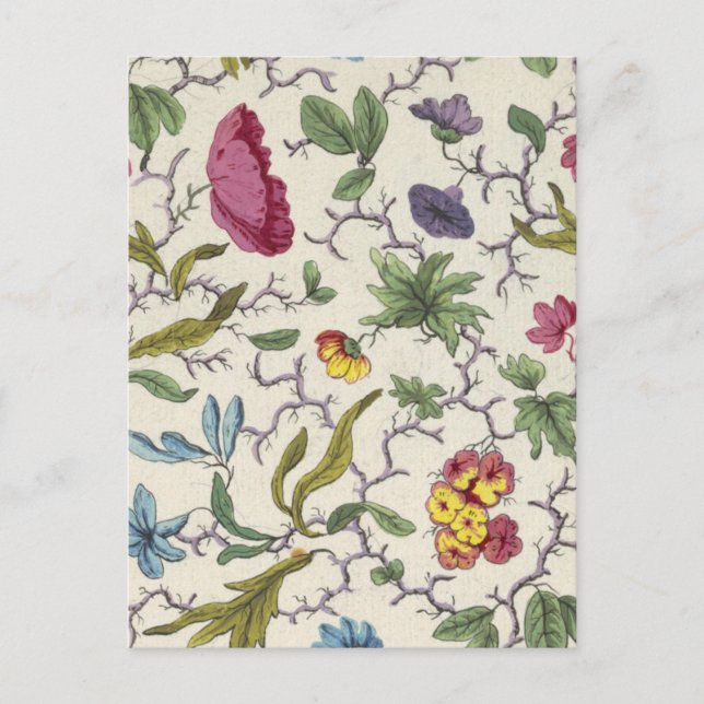 Postcard with Floral Design for Printed Fabric (Front)
