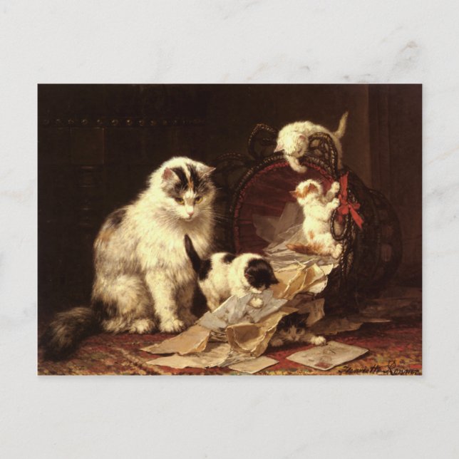 Postcard With Henriette Ronner-Knip Painting (Front)