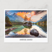 Postcard with Hintersee Lake, Bavaria, Germany