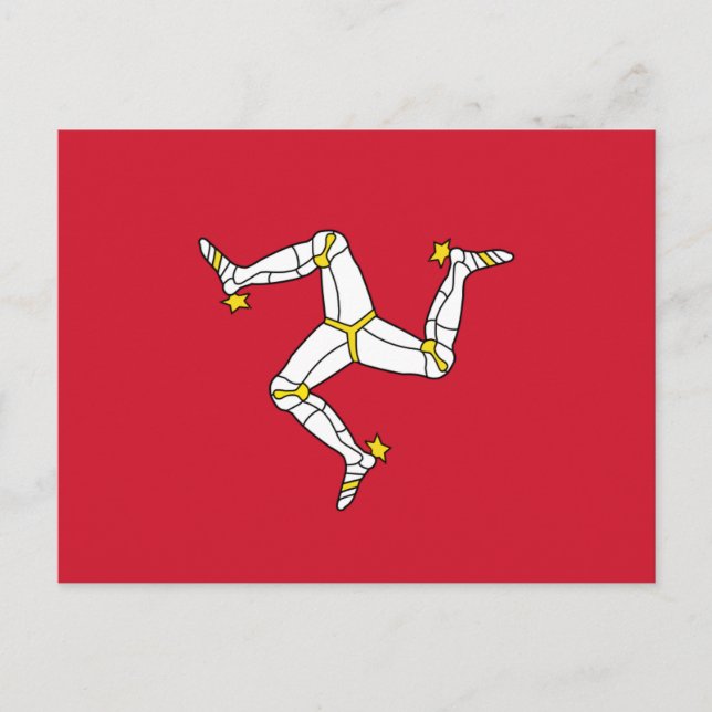 Postcard with Isle of Man Flag, UK (Front)