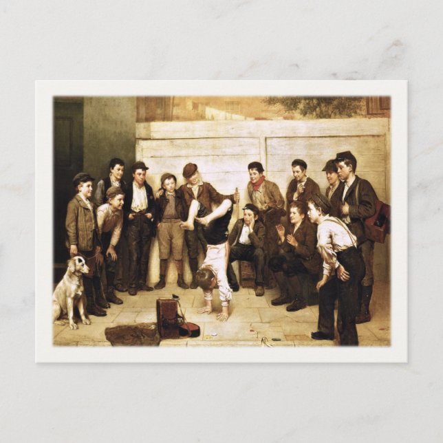 Postcard With John George Brown Painting (Front)