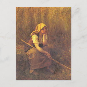 Postcard With Jules Breton Painting