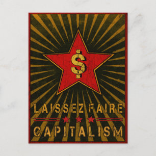 Postcard with Laissez Faire Capitalism Greetings