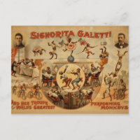 Postcard With Old Circus Poster