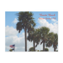 Postcard with Palm Trees on the beach