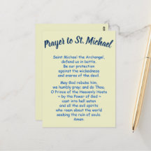 Postcard with Prayer to Saint Michael Customisable