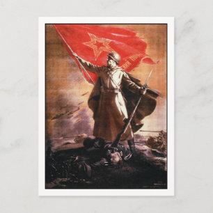 Postcard with Russian WWII Propaganda Print