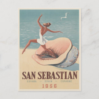 Postcard with San Sebastian Advertising Print