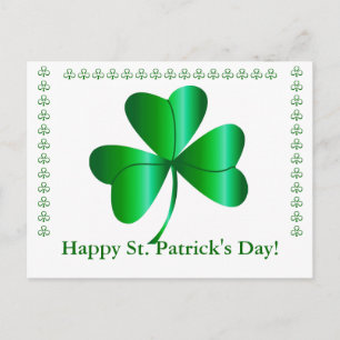 Postcard with Shamrock, St. Patrick's Day Greeting