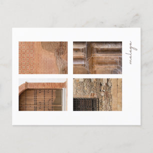 Postcard with the sights of Malaga in Spain